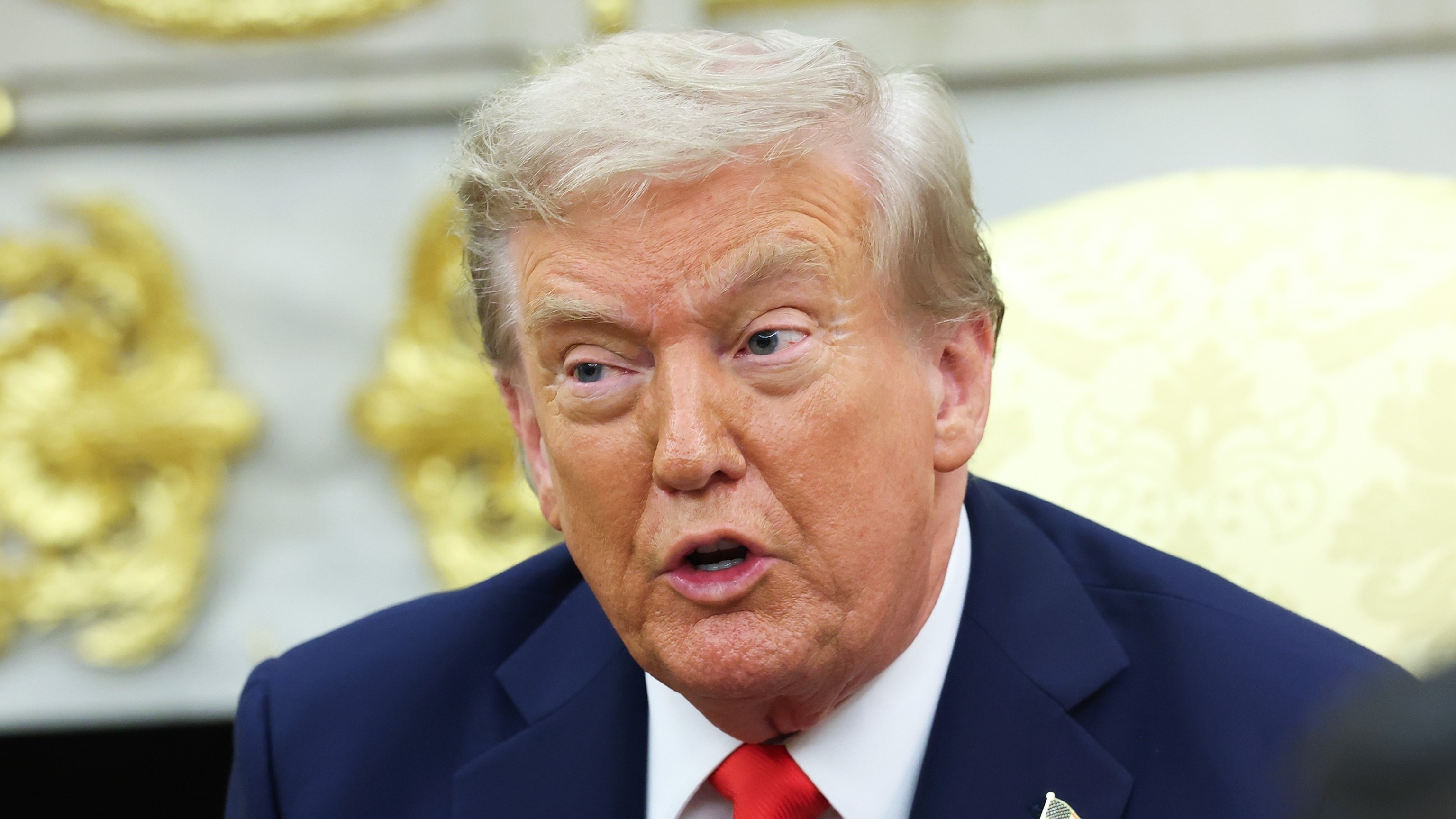 Former President Donald Trump addressing supporters following appeals court ruling